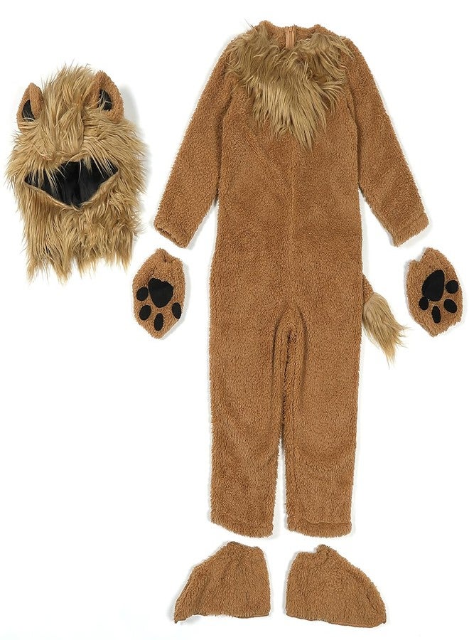 DLSNZ زي تنكري للأطفال من DLSNZ على شكل أسد، بدلة حيوانية للأطفال الصغار، زي تنكري للهالوين (أسد، مقاس كبير) - Image 2